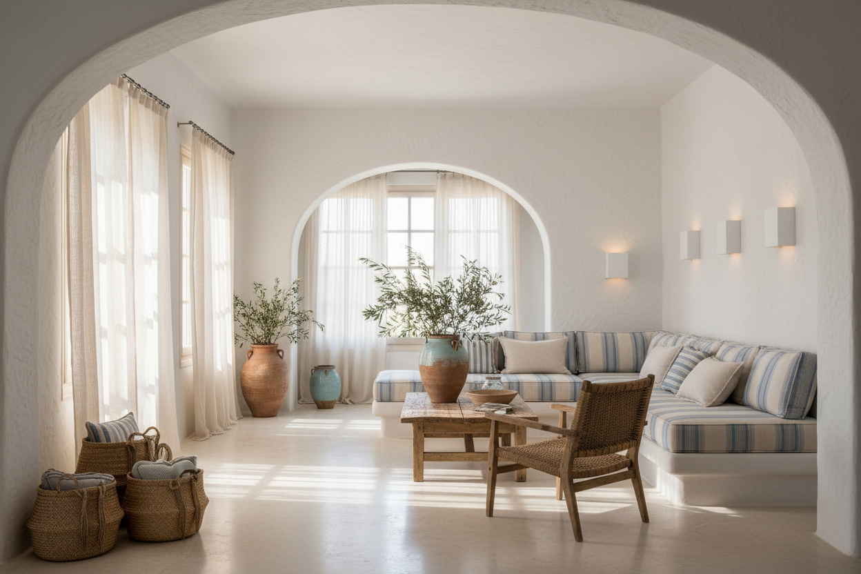 Déco grecque intérieur : l’art de vivre méditerranéen chez soi