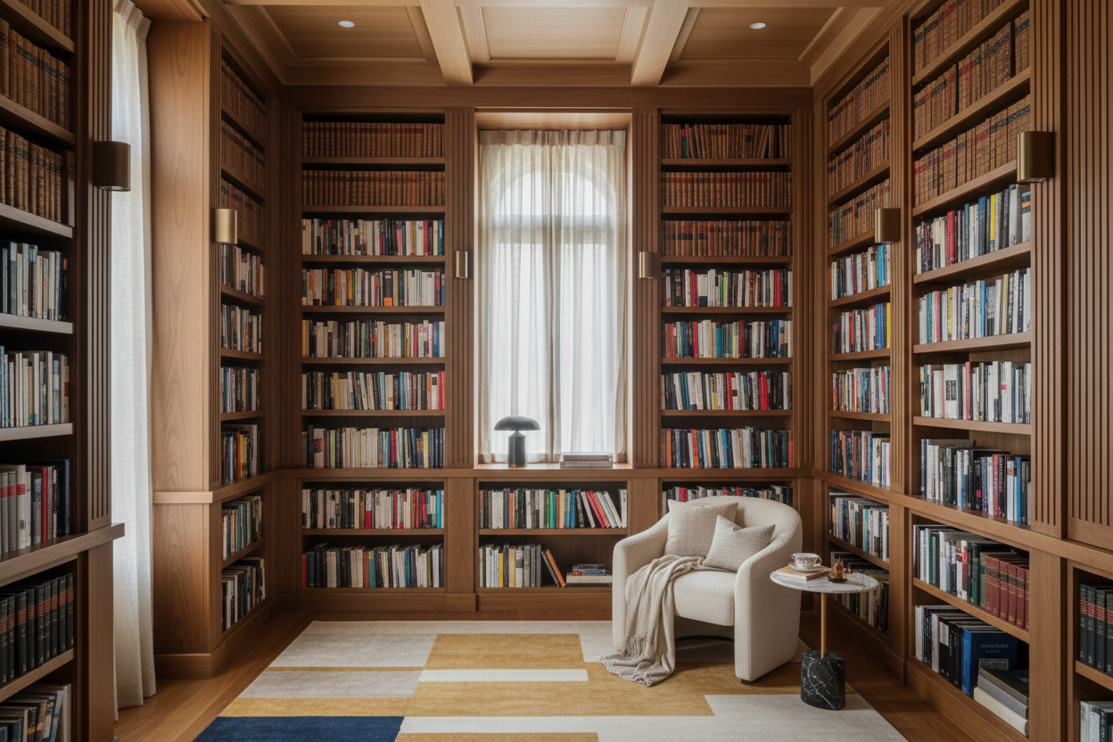 Bibliothèque intérieure : un élément central de caractère et d’élégance