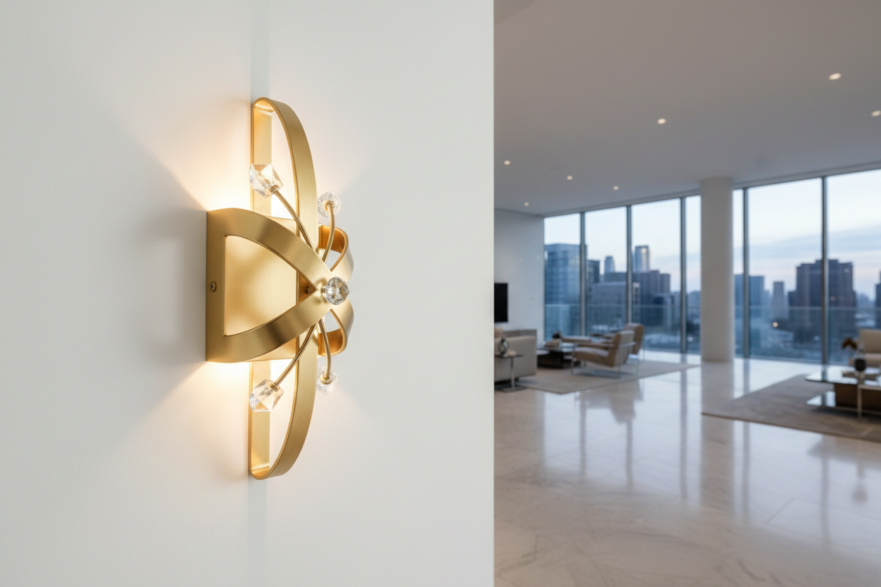 Applique murale dorée