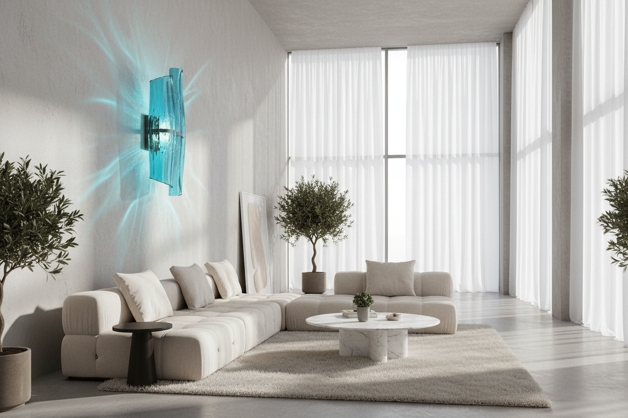 Applique murale bleue