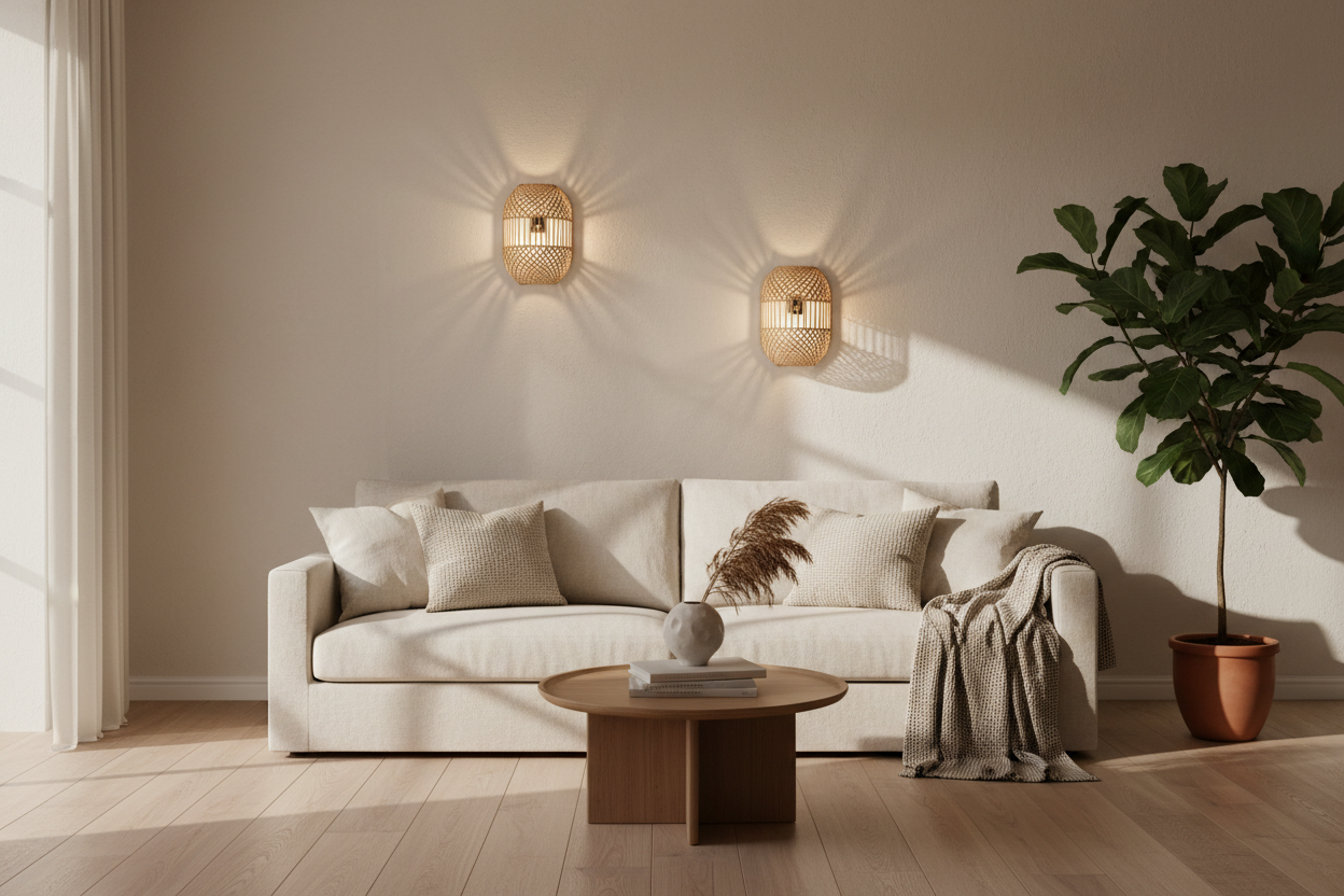 Applique murale rotin