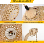 Applique murale bambou avec prise - Vignette | VAM - Maison Lumière