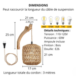 Applique murale bambou avec prise - Vignette | VAM - Maison Lumière