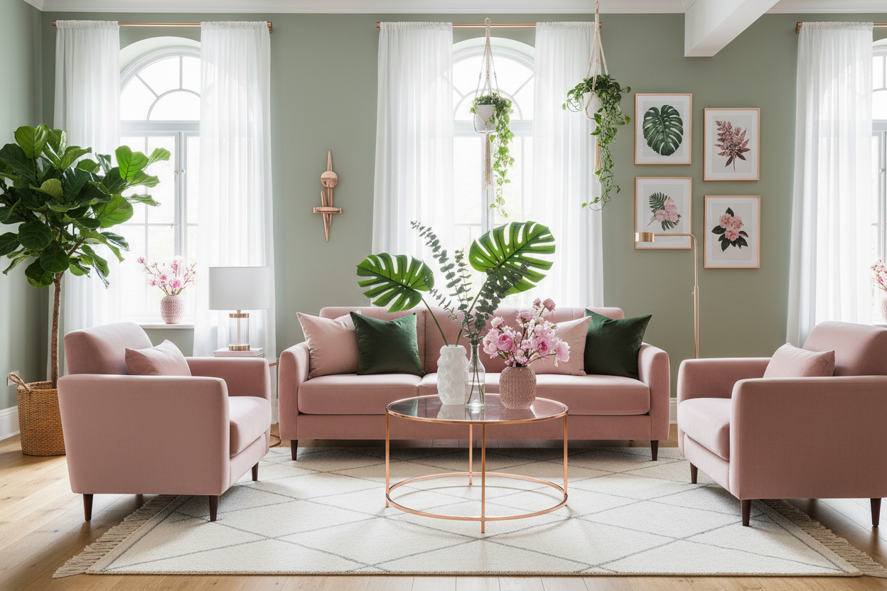 Couleur vert et rose : l'alliance naturelle et élégante en décoration