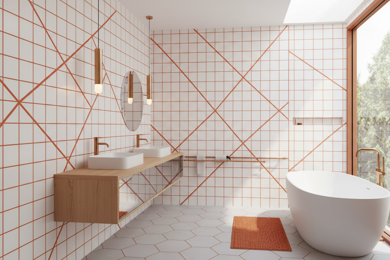 Joint carrelage orange : la touche audacieuse qui transforme votre intérieur