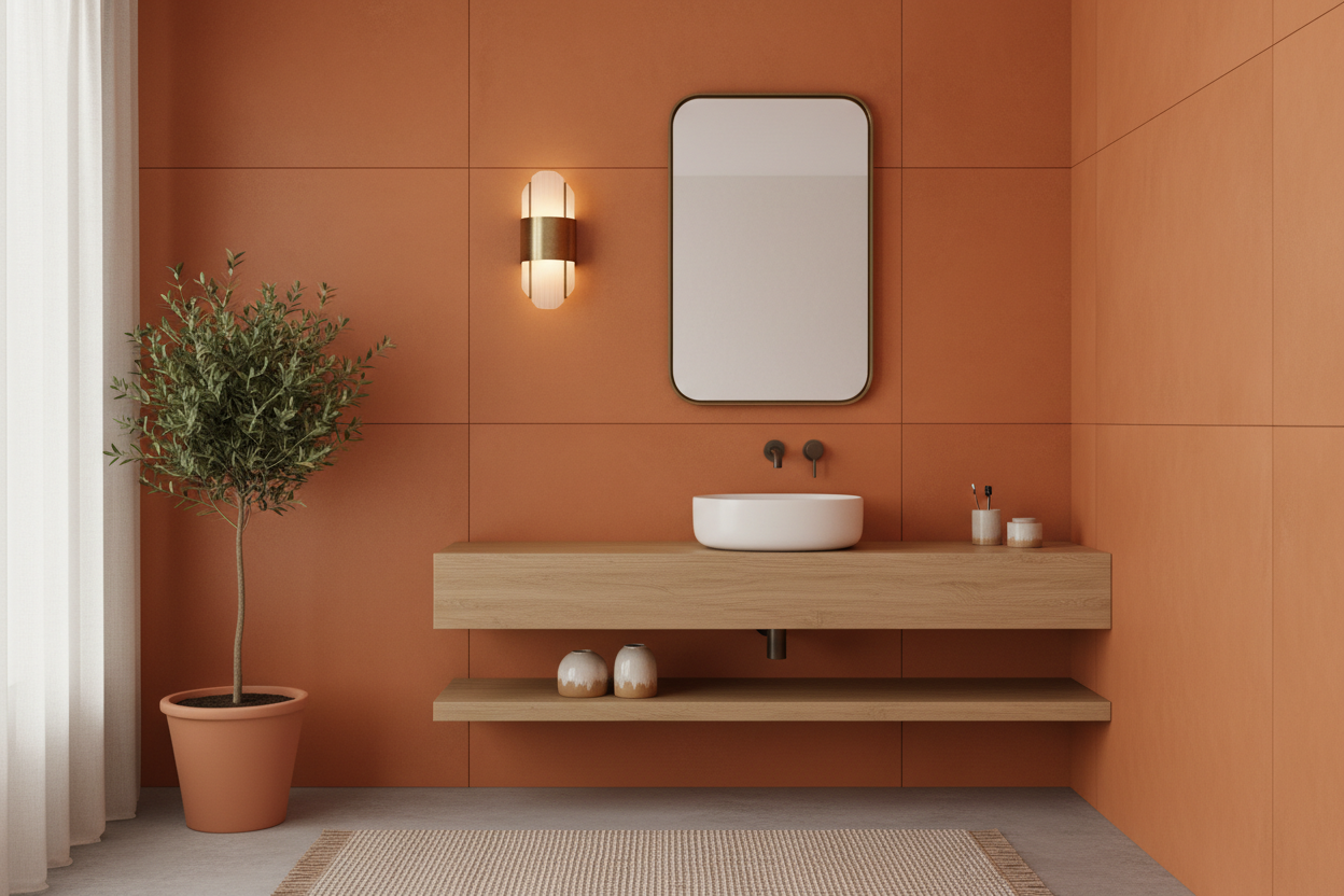 Toilettes couleur terracotta : une ambiance chaleureuse et tendance