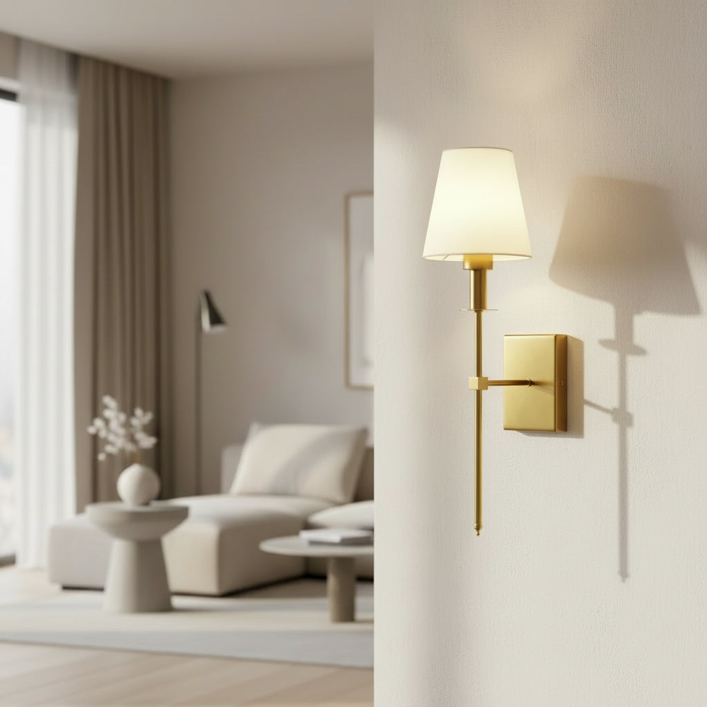 Abat-jour applique murale or