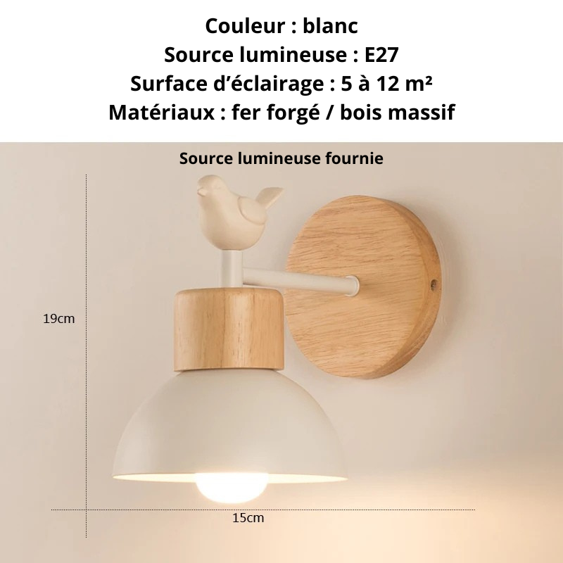 Applique bois murale BLANC B
