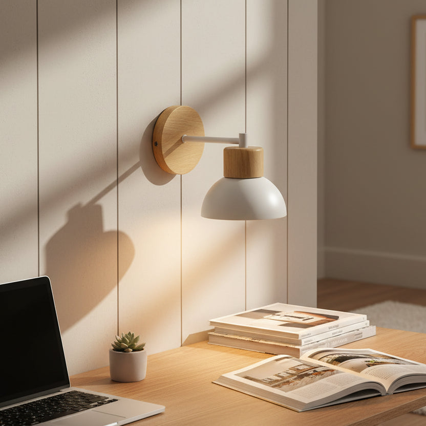 Applique bois murale blanc bureau