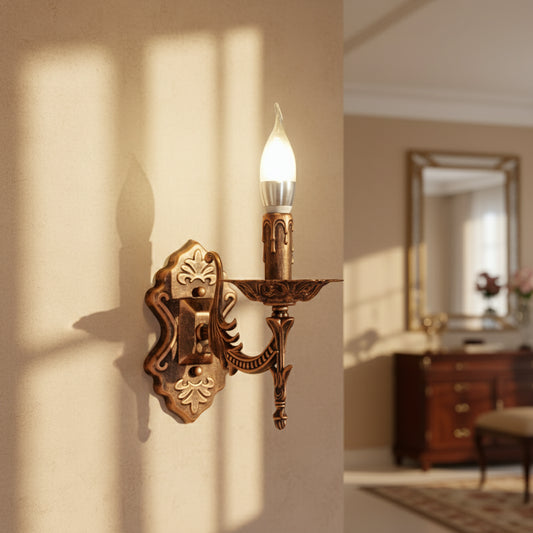 Applique bougie murale bronze