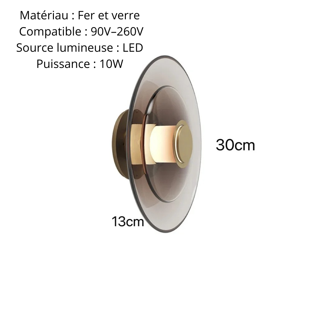 Applique led murale ambre 30 cm