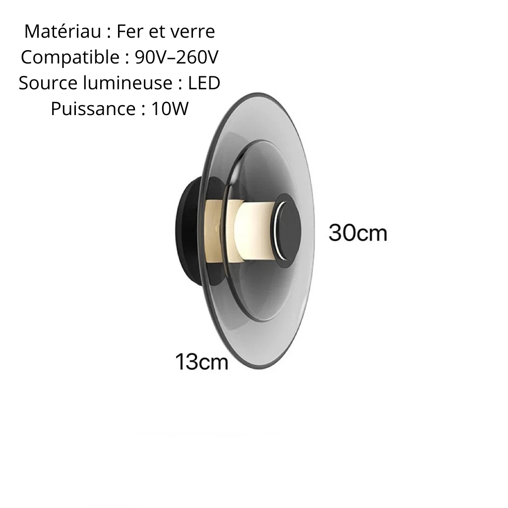 Applique led murale gris 30 cm