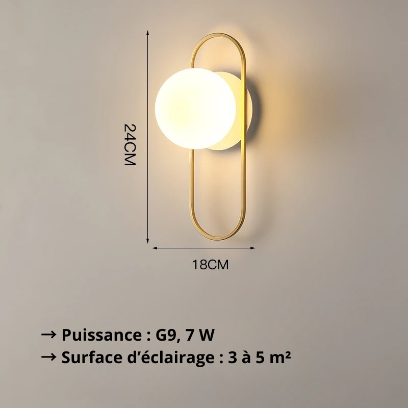 Applique murale LED OR BLANC