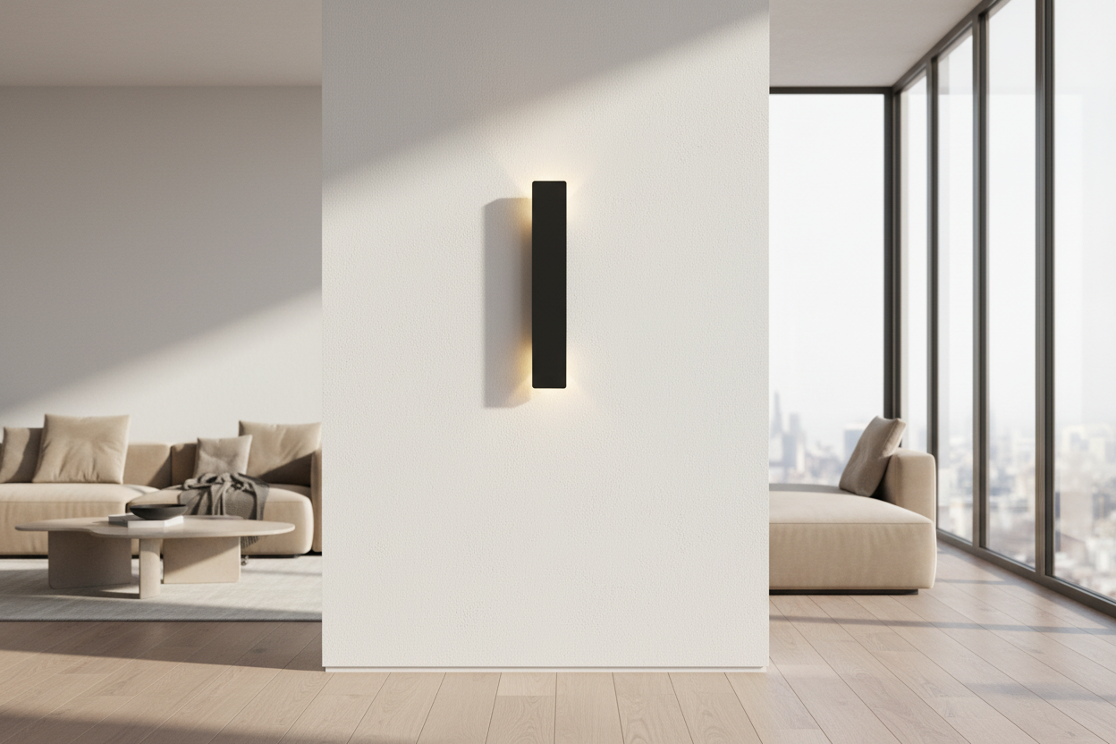 Applique murale Led noir salon