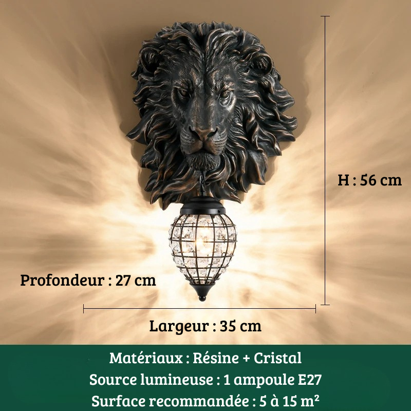 Applique murale animaux noir h 56 cm