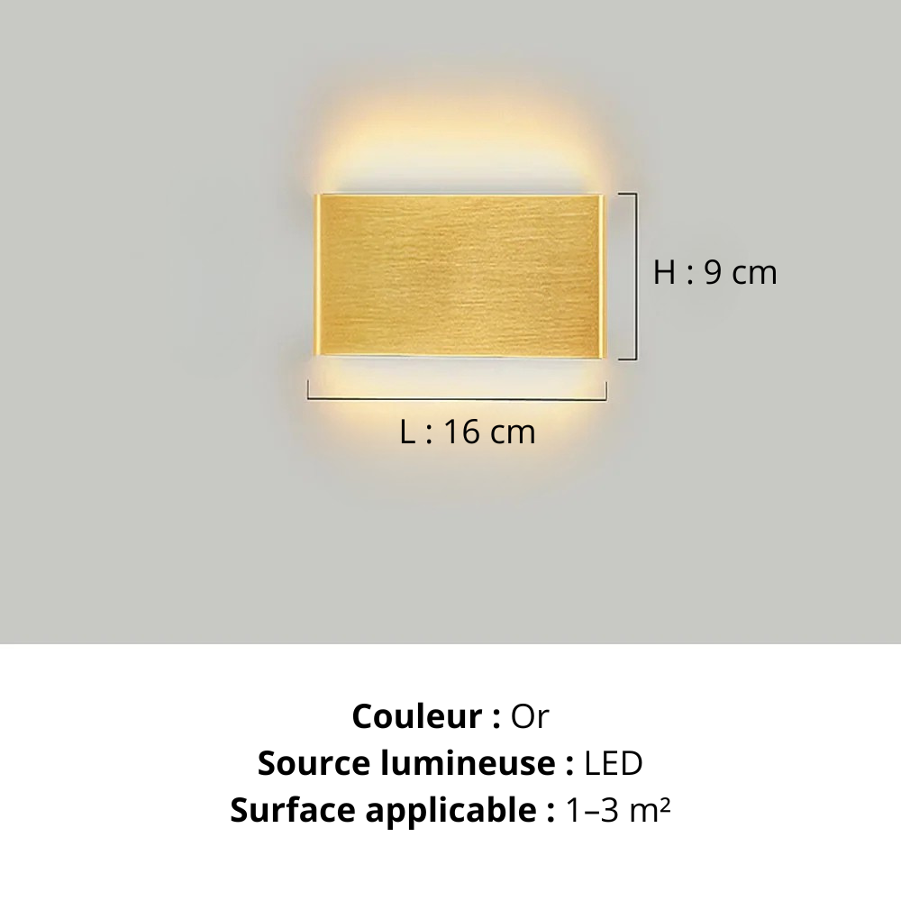 Applique murale argent L 16 cm OR