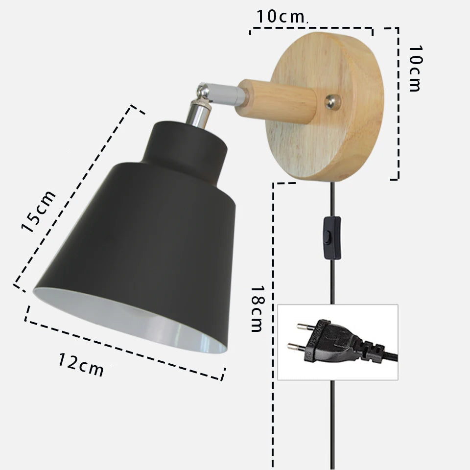 Applique murale avec prise dimensions