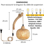 Applique murale bambou avec prise - Vignette | VAM - Maison Lumière