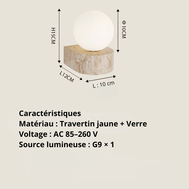 Applique murale beige Caractéristiques