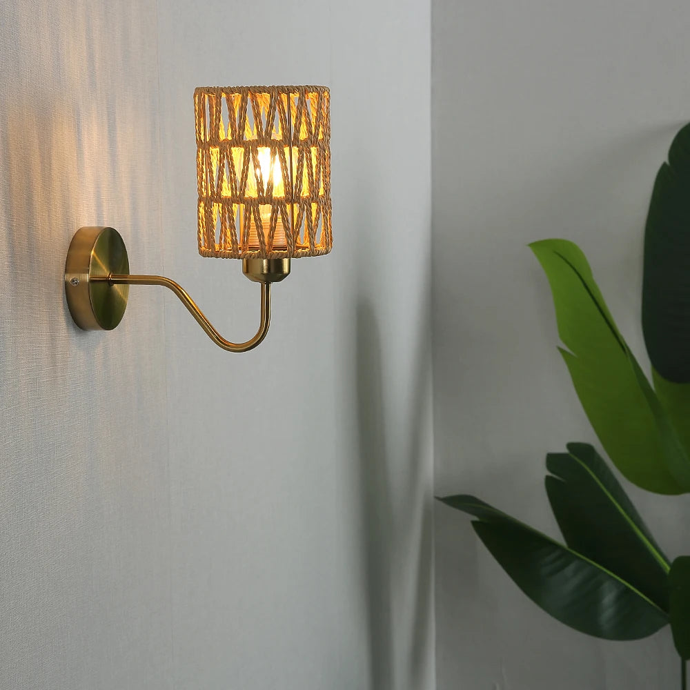 Applique murale cannage osier 