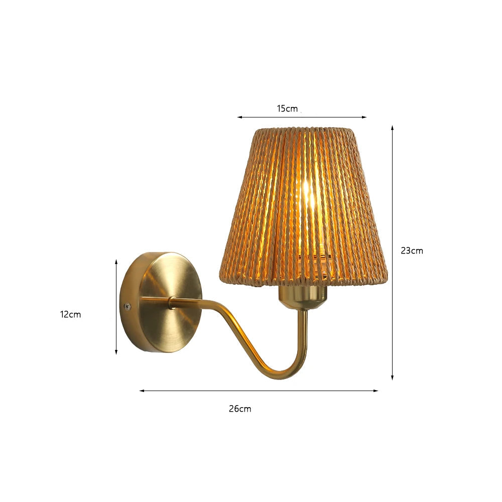 Applique murale cannage osier conique cannage