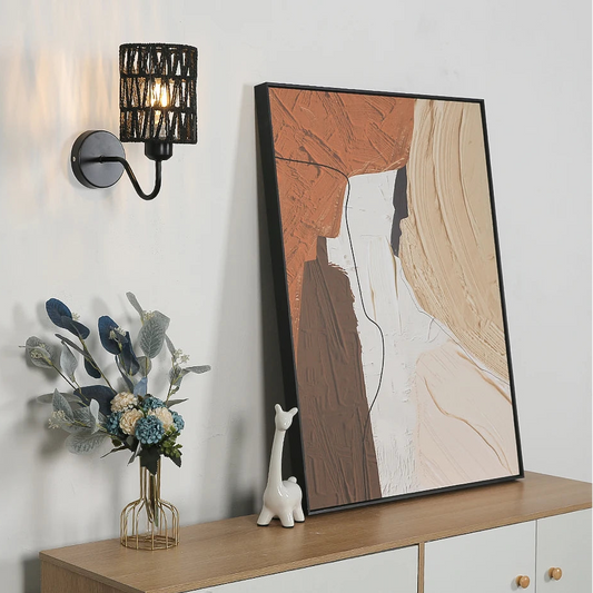 Applique murale cannage osier noir