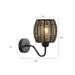 Applique murale cannage osier - Vignette | VAM - Maison Lumière