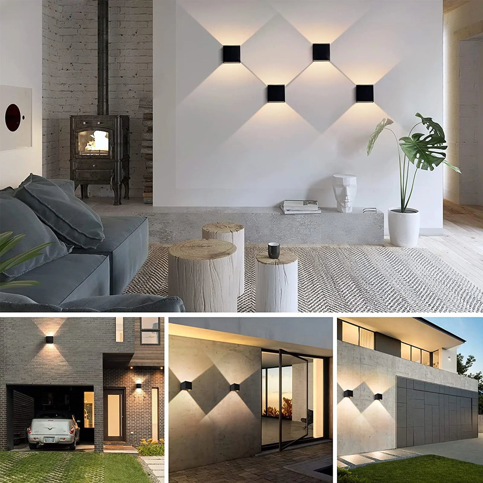 Applique murale carrée intérieur extérieur