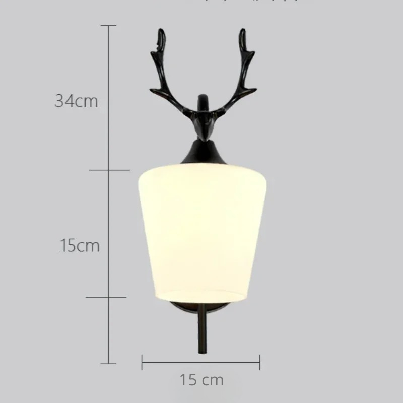 Applique murale cerf Noir