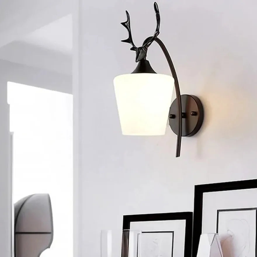 Applique murale cerf Noir