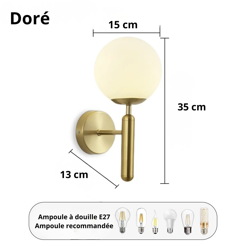 Applique murale chambre doré dimensions
