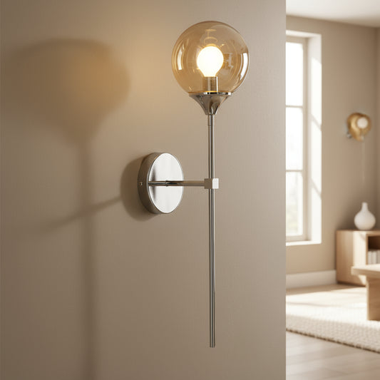 Applique murale chrome verre