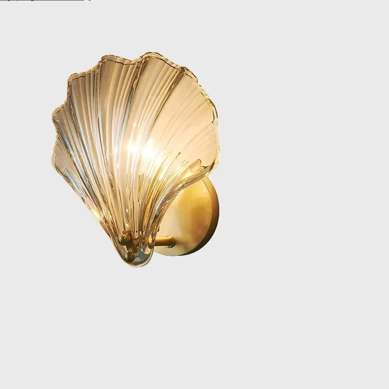 Applique murale coquillage cognac ambre