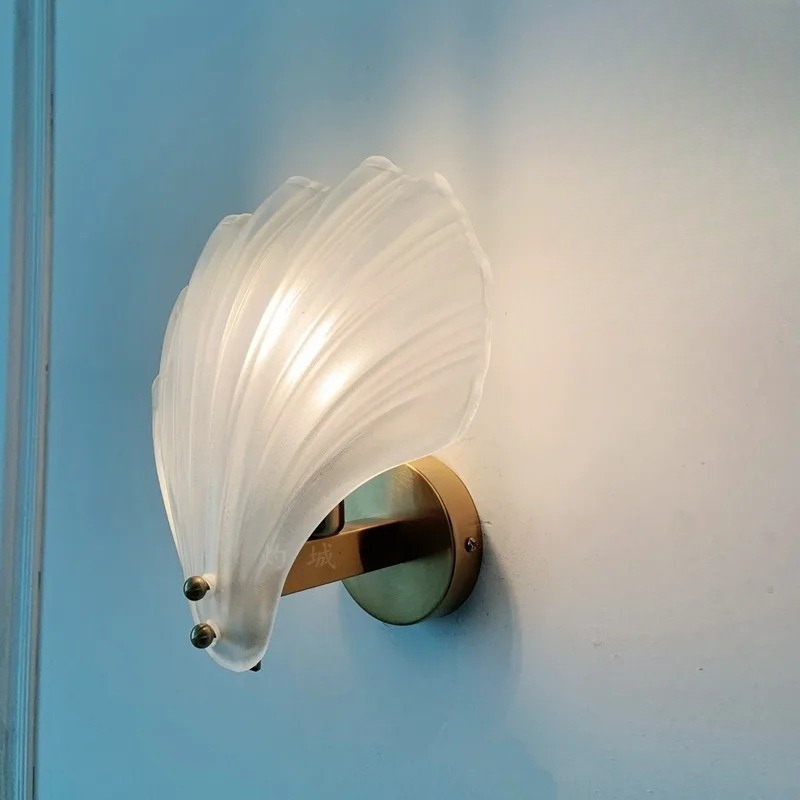 Applique murale coquillage grivré dépoli