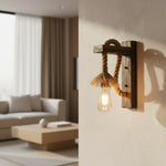 Applique murale corde et bois - Vignette | VAM - Maison Lumière