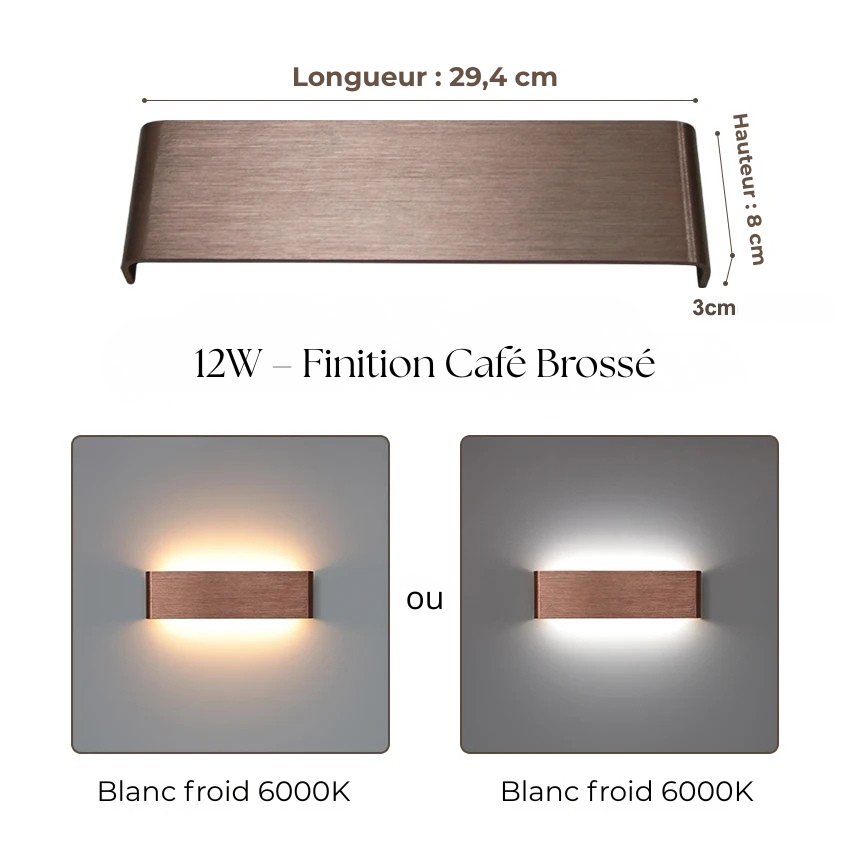 Applique murale cuivre café