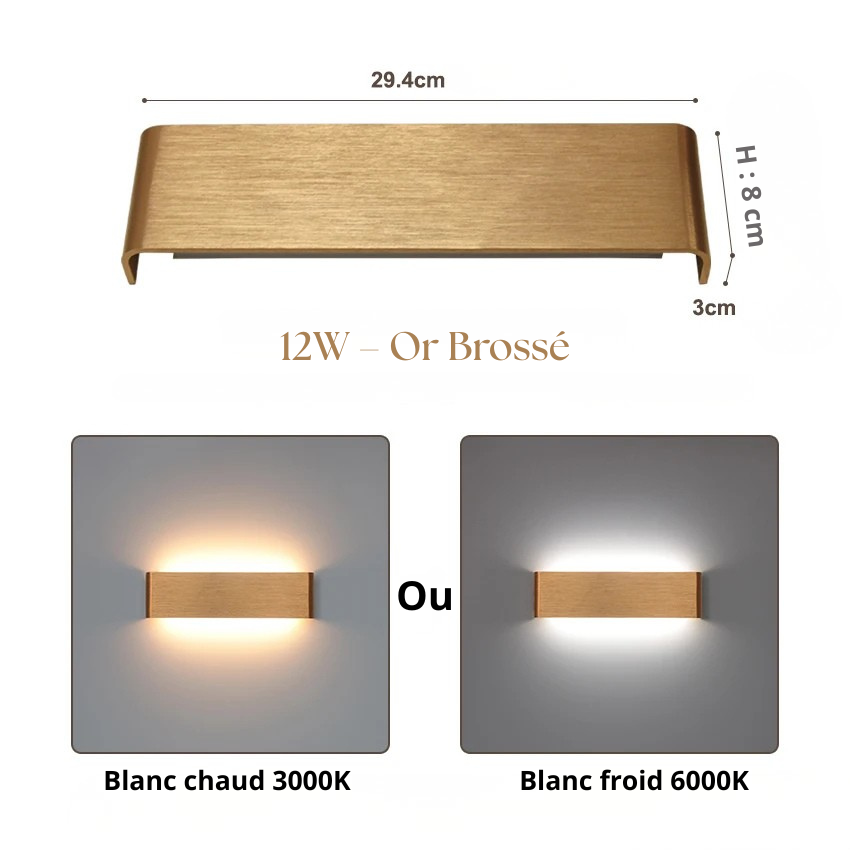 Applique murale cuivre or