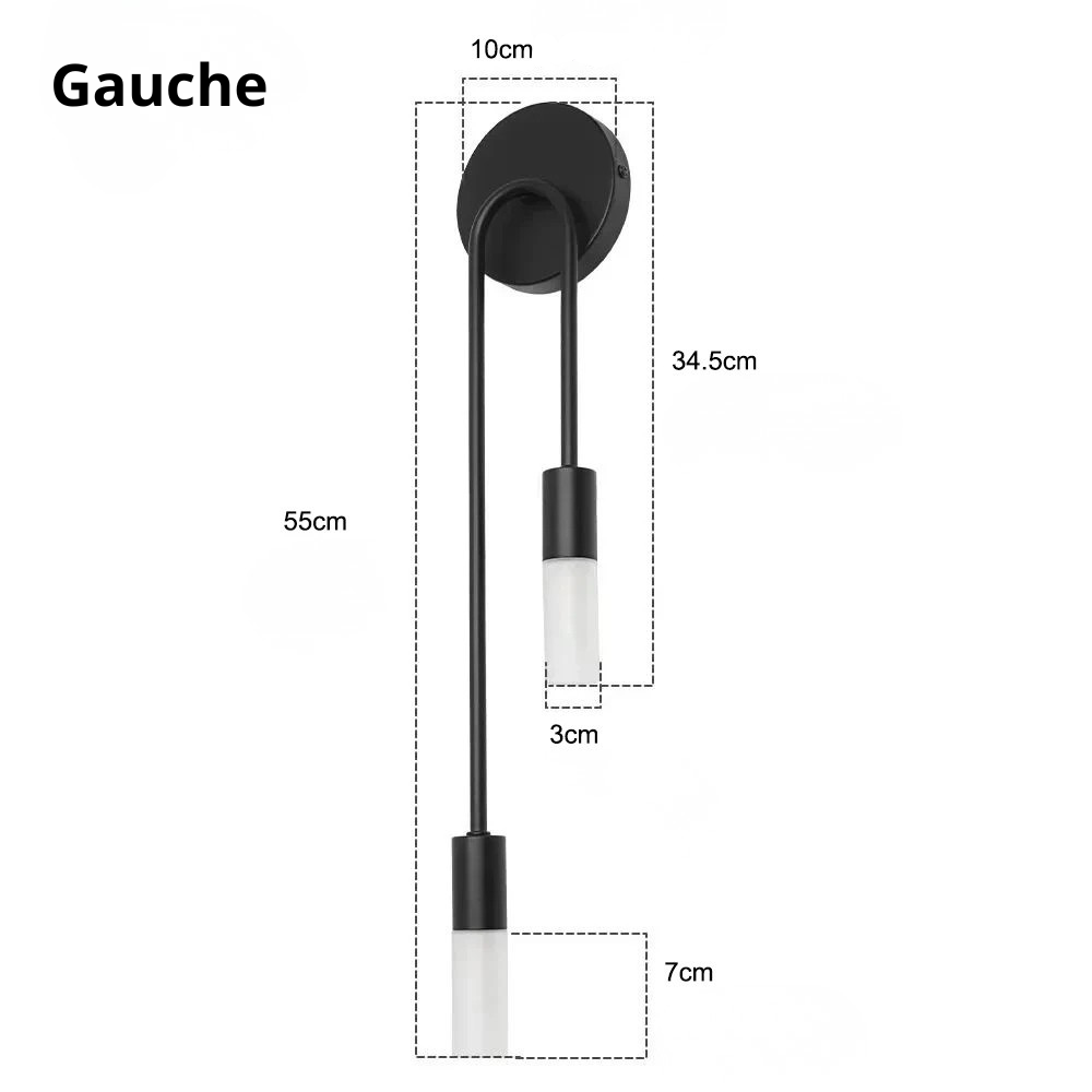 Applique murale design gauche noir