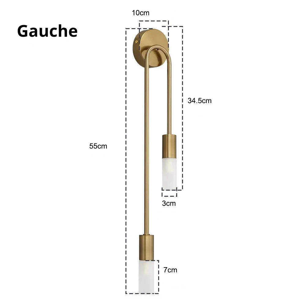 Applique murale design gauche or