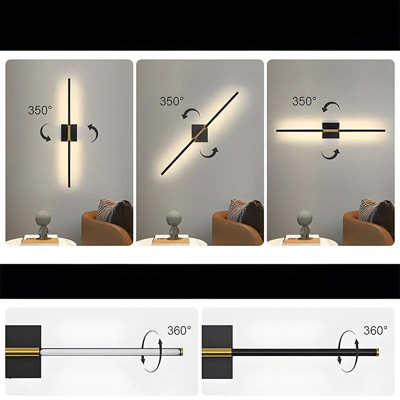 Applique murale dimmable positions
