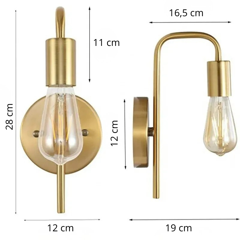 Applique murale dorée dimensions