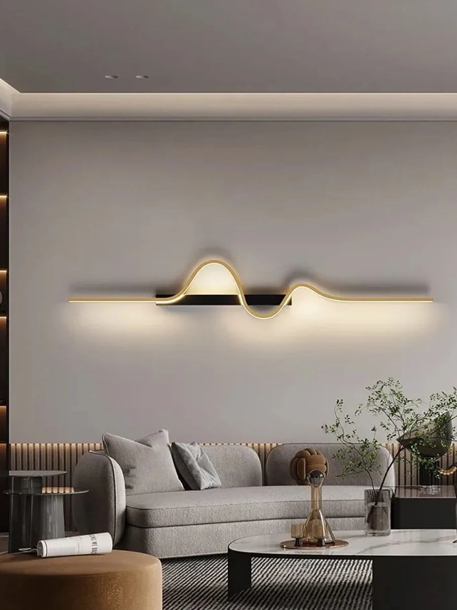 Applique murale dorée et noire horizontale