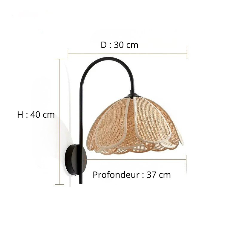 Applique murale en cannage dimensions