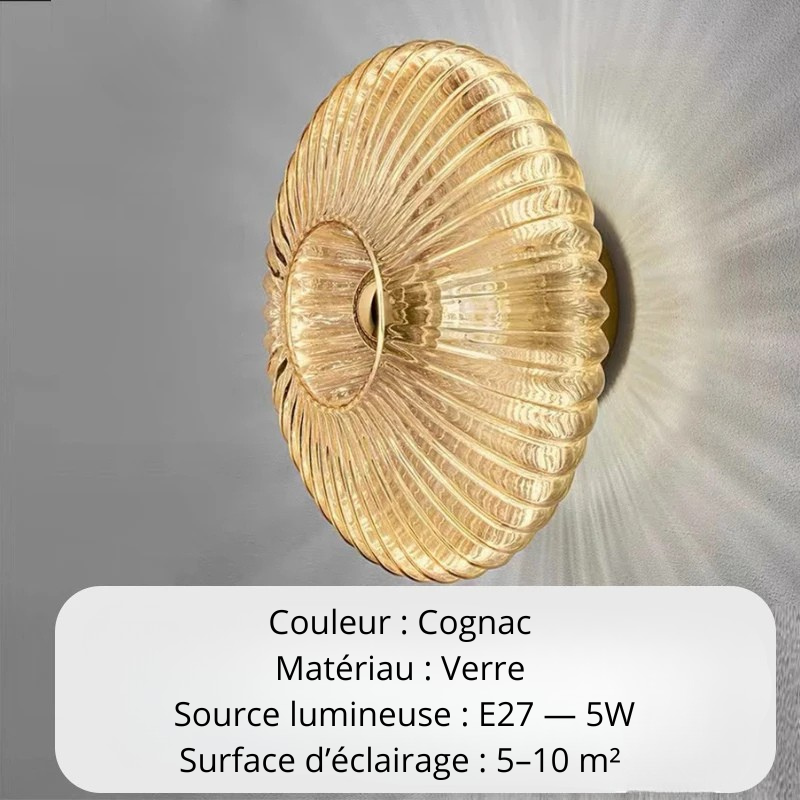 Applique murale en verre cognac