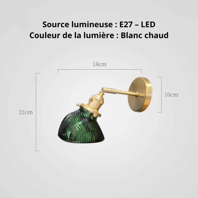 Applique murale en verre nordique vert 2