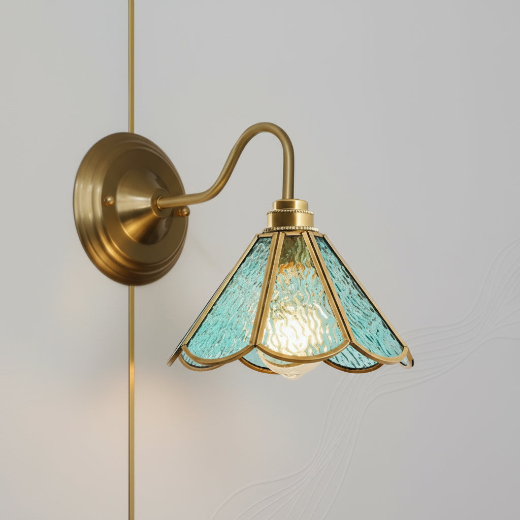 Applique murale en verre vintage H