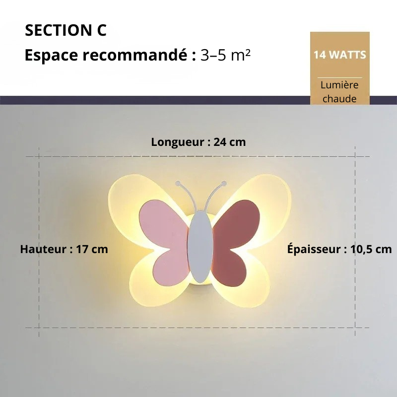 Applique murale enfance C rose chaud