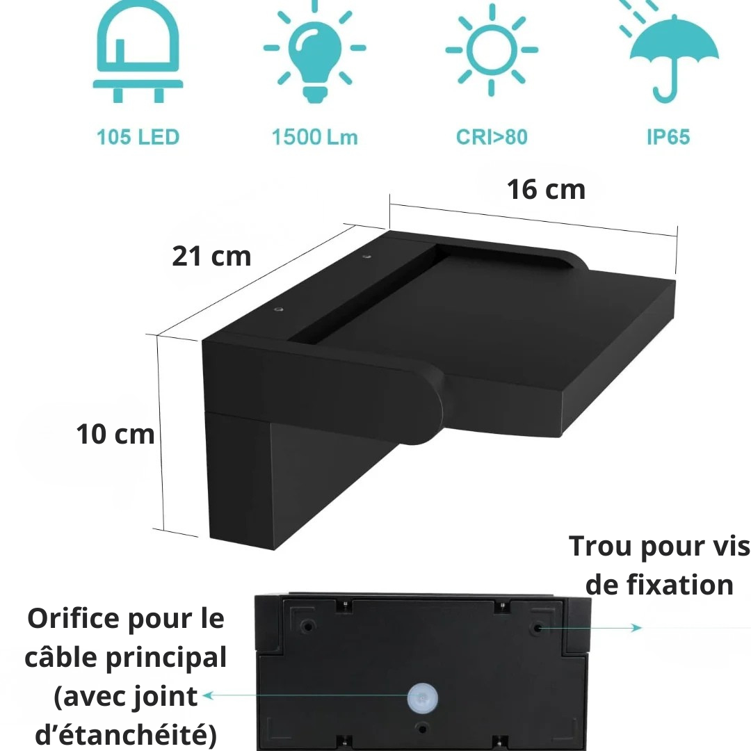 Applique murale extérieur détecteur de mouvement informations