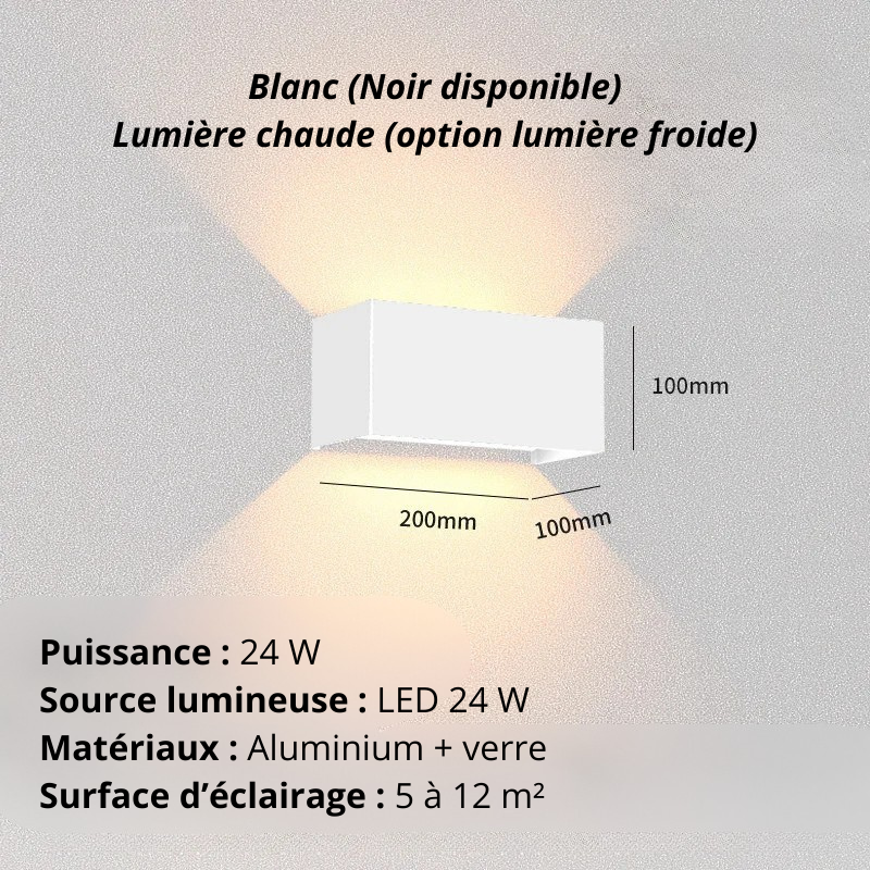 Applique murale extérieur étanche blanc