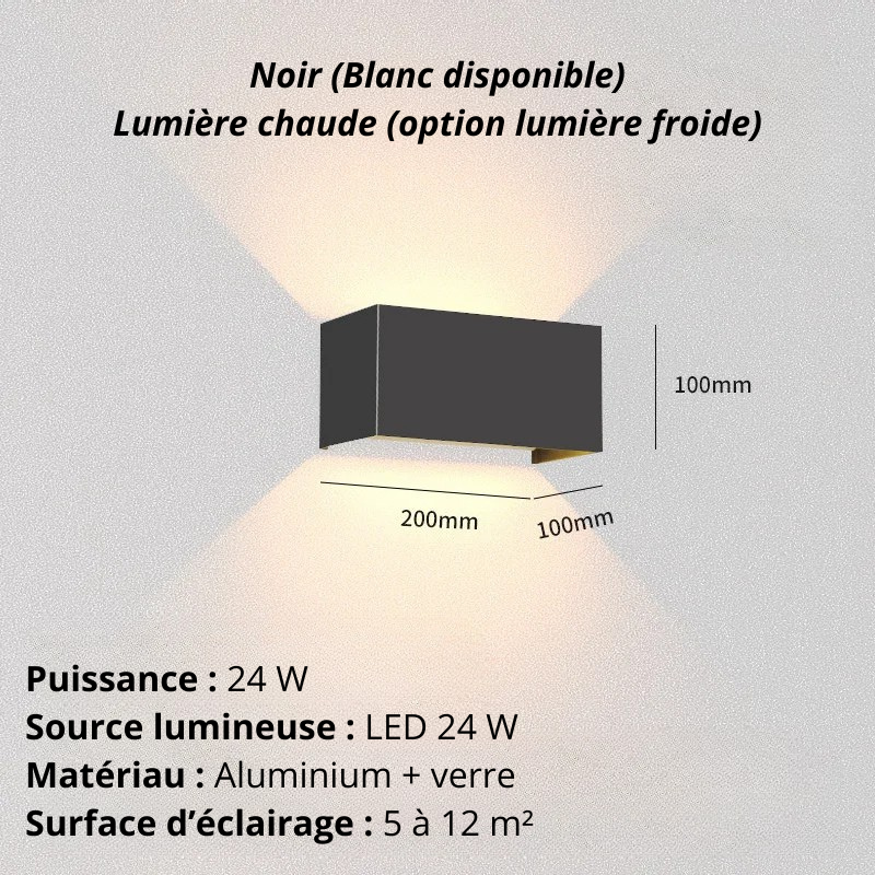 Applique murale extérieur étanche noir